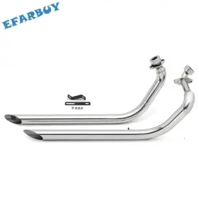 Em-yam007-sil-0310 Tarazon Virago 750 Xv750 Polish Exhaust Muffler Pipe System For Yamaha 1100