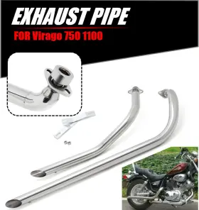 Em-yam007-sil-golf Tarazon Polish Stainless Steel Exhaust Pipe Silencer For Yamaha Virago 750 Xv750 Xv1100
