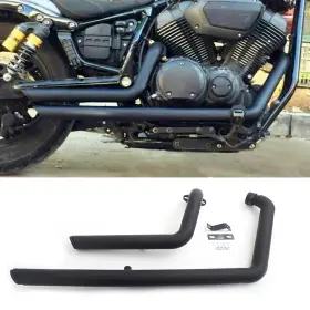 Tarazon Em-yam008-bla-0414 Long Short Staggered Exhaust Pipes For Yamaha Star Bolt Xv950 Xvs950 2010-2018