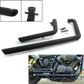 Em-yam008-bla-golfcarts-0412 Tarazon For Yamaha Star Bolt Xv950 Longshots Staggered Exhaust Pipe Xvs950 Spec 2010-18