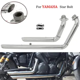 Em-yam008-sil-golfcarts1 Tarazon For Yamaha Polished Longshots Exhaust Pipes Star Bolt Xvs950 C R Spec 2010-2018