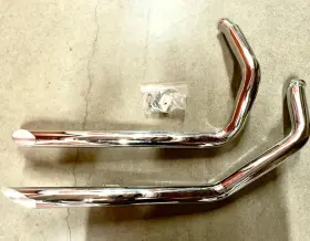Texan Bikes Tb60-214 Chrome 2 Inch Drag Pipes For Harley Xl Evo Sportster 1986-2003 40 Long