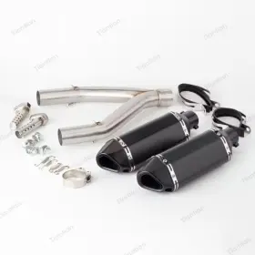 Dd900 Tiantian 663256403829 For Aprilia Dorsoduro 900 2017-2019 Black Exhaust Pipe With Mid Link