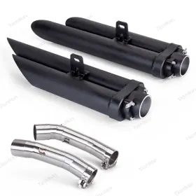 Tiantian 663256404031 For Yamaha Yzf R1 2004-2006 Yzf-r1 Yzfr1 Black Exhaust Tips Slip-on Mid Pipe