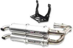 Trinity Racing Tr-4161d Stage 5 Dual Exhaust System - Brushed Muffler