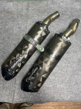 005-2720405d-s1b Two Brothers Racing Used Exhaust For Kawasaki Ninja 1000 2011-2018 Dual S1r 3k Black Carbon Slip-on