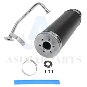 Ult166852138 Ultimate Ss Motor Exhaust System Muffler Pipe For Most Gy6-style 50cc Engines 4t