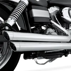 17338 Vance And Hines Bigshots Staggered Chrome Exhaust For Hd Dyna 06-17