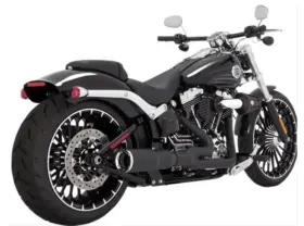 46545 Vance And Hines High Output Black Short 2into1 13-17 Fxsb Breakout Exhaust