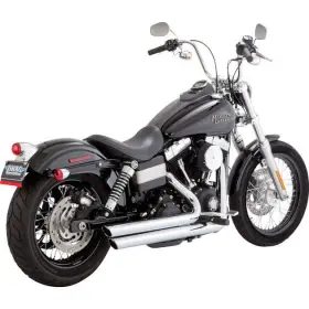 17958 Vance & Hines And Big Shots Staggered Exhaust System Chrome Harley Davidson Dyna