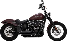 1800-2237 Vance & Hines And Staggered Short Shots Exhaust Black 18-19 M8 Harley Softail 47233
