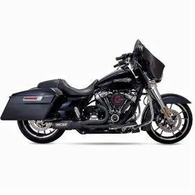 1800-2593 Vance & Hines Matte Black Rr Hi Output 2 Into 1 Exhaust System47321 Harley Touring 2017-2025