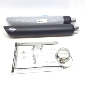 1801-0407 Vance & Hines 46845 And 3 Inch Round Twin Slash Mufflers Black 2010-2017 Dyna Fxdwg Fxdf