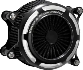 41121 Vance & Hines And V02 Onyx Air Intake Kit Black Contrast For Harley
