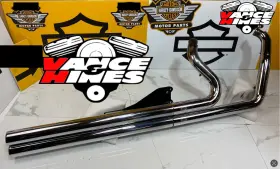 47386 Vance & Hines And 91-05 Harley Dyna Long Shots Exhaust Big Drag Pipes