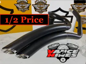P46053 Vance & Hines And 06-17 Dyna Big Super Radius Exhaust Black