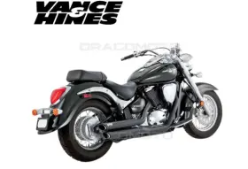 48293 Vance & Hines And Suzuki Staggered Slash Cut With Black Heat Shields 48293 Vance & Hines And Suzuki Staggered Slash Cut With Black Heat Shields