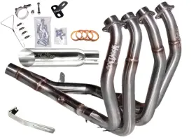 Vefsbusam2p Voodoo Polished Shorty 4-into-1 Full Exhaust System For Suzuki Hayabusa 22-24