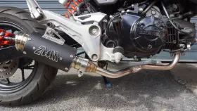 Zoom Zm-hd-msxsf-1-albk15-2slz-dwn Exhaust Honda Grom 125 Msx Sf 2013-2020 Full System Straight Low Mount Us