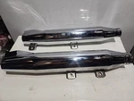 Harley Tab Performance Chrome Softail Long Mufflers 2.25" Baffles Med #65689-89. Fixed Price $99.00.