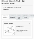 Silencer, Exhaust, Rh & Lh C4 Cat : T2206441 And T2206424 Triumph America Oem. Fixed Price $149.00.