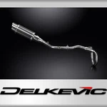 Delkevic Full Exhaust With 8 Inch Round Carbon Fiber Muffler For KLX230S. Fixed Price $419.99.