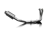 Full Exhaust With 9 Inch Oval Stainless Steel Muffler For CB750 Hornet. Fixed Price $399.99.