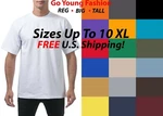 Mens Heavyweight Shirts Plain Short Sleeve Tee Cotton Big Tall Small 10XL. Fixed Price $21.37.
