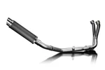 Full Exhaust With 14 Inch Round Carbon Fiber Muffler For CB750 Hornet. Fixed Price $499.99.