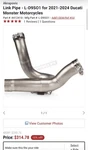 Akrapovic Link Pipe For Ducati Desertx And Monster L-D9SO1. Fixed Price $225.00.