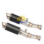 Exhaust Pipe Carbon Muffler Middle Tube Slip-on 60.5MM For Yamaha Yzf R6 2006-16. Fixed Price $98.70.