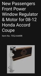 2008-2012 Honda Accord Ex Power Window Regulator Set Pair Coupe Brock Brand. Fixed Price $80.00.