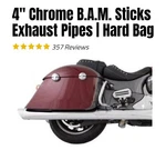 Tab Performance 4" Chrome B.a.m Sticks Slip On Slash Tip Zombie Indian 2014-UP. Fixed Price $550.00.