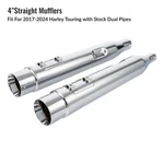 4'' Slip-on Straight Mufflers Exhaust Fit For Harley Touring Electra Glide 17-UP. Fixed Price $209.99.